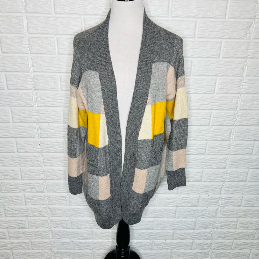 DREAMERS by DEBUT NWT Plaid Check Open Front Cardigan Sweater Size S